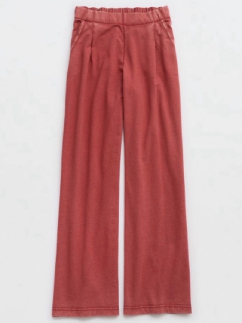 Aerie new heights wide leg trouser sweatpants rust red size small long
